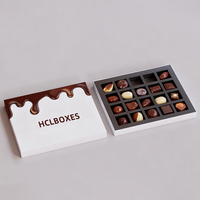 Boîtes en carton carrées recyclables de taille personnalisée emballage de biscuits de chocolats sans stratification mate 8-9 pièces boîtes cadeaux de truffe