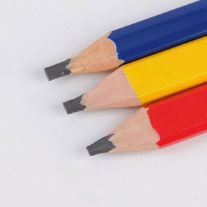 Crayons professionnels personnalisés de 24 cm, carrés, en bois de tilleul, pour la construction et l'ingénierie, mine plate HB, noirs - Product Image 2