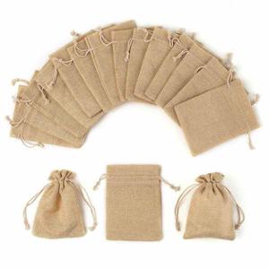 Oem Wholesale in Stock Cheap Custom Christmas Small Pouch Burlap Durable Natural Linen Gift Jute Drawstring Bag - Product Image 5