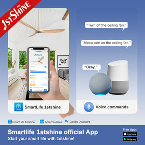 พัดลมเพดาน 1stshine ใบมีดไม้<span class=keywords><strong>แฟน</strong></span>ซีแห่ง<span class=keywords><strong>ชาติ</strong></span> APP สมาร์ทโฮมควบคุมพัดลมเพดาน OEM - Product Image 6