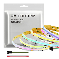 Bande lumineuse LED COB RGBIC adressable Magic Dream Color IP20, contrôlable par application, synchronisation musicale, Wi-Fi pour commande vocale à distance, intensité réglable