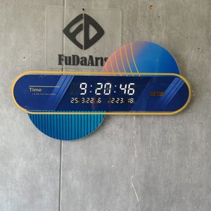 63x35cm S LCD thiết kế thời trang đồ nội thất kỹ thuật số Đồng hồ treo tường lớn Led trang trí nội thất treo dropshipping sản xuất trực tiếp DDP - Product Image 4