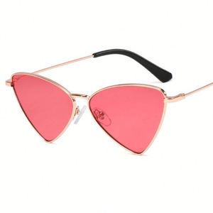 2019 New Fashion Women <b>Retro</b> Metal Small Frame Triangular <b>Sunglasses</b> UV400 Cat Eye <b>Sunglasses</b> - Product Image 6