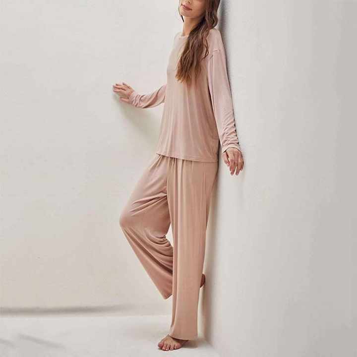 Anjue Women's Bridal Party Pajama Set - Red, Bamboo Viscose, Button Front (Style A, Size S) - View #8