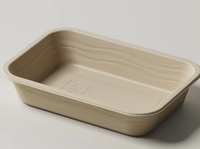 Plateau alimentaire en bagasse pour compagnies aériennes, en pâte de cellulose vierge, compostable, biodégradable, sans plastique, durable, pour la vente en gros