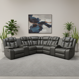 Modern Electric Recliner Sofa Corner Air Leather Extendable Revolving with Two Storage Console Comfortable Living Room Furniture - Product Image 4