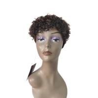 Vente en gros perruques de cheveux indiens pour femme cuticule alignée courte boucle avant perruque Bob faite à la machine cheveux vierges bouclés courts