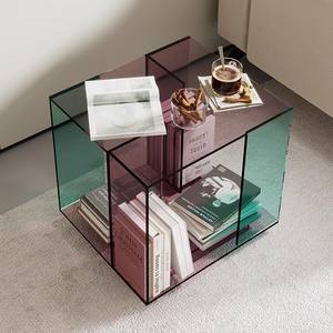 Tavolo laterale integrato in legno massello nuovo divano armadietto in acrilico per soggiorno camera da letto trasparente balcone <span class=keywords><strong>tavolino</strong></span> da caffè per la casa - Product Image 2