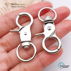 Mousqueton en alliage de zinc 45 mm argent/or/noir pour laisse de chien/animal de compagnie avec porte-clés pivotant - Product Image 6