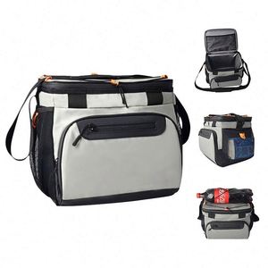 Custom Logo Waterproof Insulated Polyester Zipper Closure Large Capacity Picnic Lunch Cooler Bag - Product Image 6