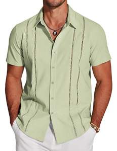 Camisa <span class=keywords><strong>Guayabera</strong></span> Cubana para Hombre, Manga Corta, con Botones, de Alta Calidad, Informal, de Lino, para Verano y Playa - Product Image 2