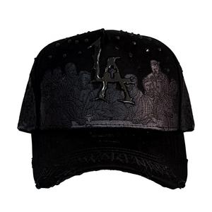 Gorras de Gamuza Personalizadas con 5 Paneles y Visera Curva, Estilo Deportivo Barbas DeathRow LA <span class=keywords><strong>Dodgers</strong></span> con Logotipo Bordado - Product Image 3