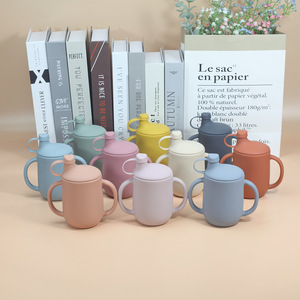 Vaso Antiderrames para Niños Libre de BPA, Vaso de Agua para Bebés de Silicona de Grado Alimenticio, Recipiente para Bebidas con Doble Asa para Niños Pequeños, Vajilla Infantil - Product Image 1