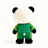 Adorable Peluche Panda Personnalisée avec Tissu Vert, Jouet en Peluche Animal Panda en Gros