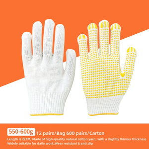 550-600g di fabbrica OEM Custom PVC guanti punteggiati di cotone giallo di sicurezza del lavoro guanti a maglia per <span class=keywords><strong>lavori</strong></span> di costruzione - Product Image 2