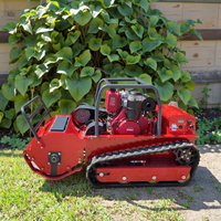 Mesin pemotong rumput Mini Remote Control komersial mesin pemotong rumput Robot listrik tanpa kabel Crawler Hybrid pemasok Global