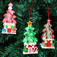 Décoration de table en argile, sapin de Noël, maison en pain d'épices, pour hôtel, café, fiançailles, restaurant, ornement