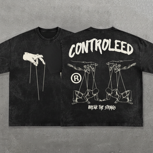 Camiseta de Alta Calidad con Lavado Vintage, 300GSM, Algodón Grueso, Corte Holgado, Estampado Gráfico, para Hombre - Product Image 1