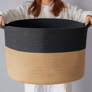 Cesta tejida para la colada del bebé, cesta de juguete con asa, edredón, cojines, cesto para la colada de hilo - Product Image 2