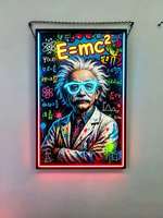 Pintura Decorativa LED de Arte Urbano Pop, Pintura Decorativa LED con Marco de Neón