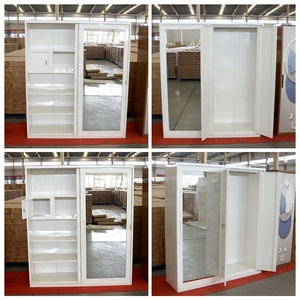 <span class=keywords><strong>Armoire</strong></span> métallique moderne à prix abordable de Luoyang, design personnalisé, en acier, avec miroir imprimé, 3 portes coulissantes, pour chambre à coucher et mobilier de maison - Product Image 2