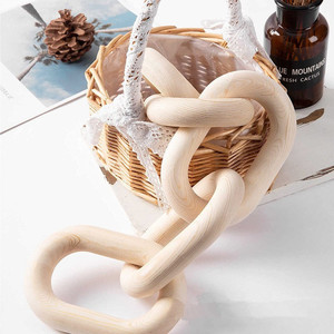 Wooden Bohemian Five Ring Chain Natural Wood Color Geometric Shape Bedroom <b>Decoration</b> - Product Image 4