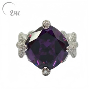 UM Jewelry Modern 925 <b>silver</b> amethyst Zircon <b>ring</b> is suitable for daily wear by both <b>men</b> and women, wedding anniversary gift - Product Image 6