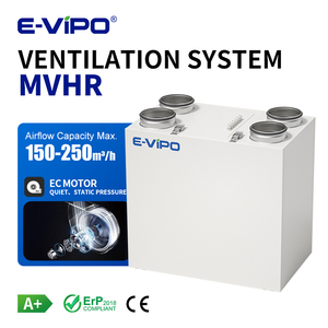 Ventilateur centralisé E-VIPO avec récupération de chaleur à 98 %, ventilateur d'évacuation, ventilation domestique, commande Wifi, échangeur de chaleur mural - Product Image 2