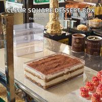 Grand Contenant Transparent en PS pour Tiramisu, Boîte à Mousse en Plastique pour Vente en Gros, Boîte à Tiramisu pour Aliments, Boîte à Gâteau