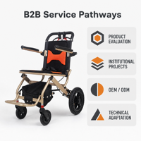 Fauteuil roulant manuel pliable avec design de rangement compact pour les soins à domicile, le transport et l'équipement d'accessibilité