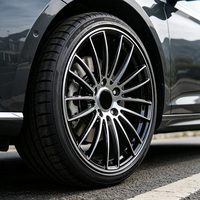 Rines Monobloque Forjados Personalizados 21x9.5 21x11, 5x130 PCD, CB 71.56, Acabado Negro Mecanizado, Distintos Tamaños, para Sedanes de Lujo, CNC
