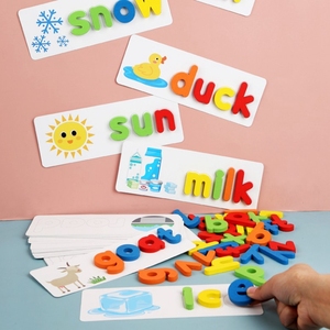 Jouet éducatif précoce pour l'apprentissage <span class=keywords><strong>de</strong></span> l'orthographe, puzzle <span class=keywords><strong>de</strong></span> l'alphabet, jeu <span class=keywords><strong>de</strong></span> mots pour l'orthographe - Product Image 3