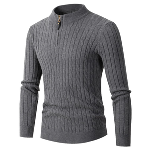 Suéter de Punto para <span class=keywords><strong>Hombre</strong></span>, <span class=keywords><strong>Cuello</strong></span> <span class=keywords><strong>Alto</strong></span>, Casual, Invierno, Transpirable y Cálido, Nuevo, Corte Ajustado, Color Sólido, para Otoño - Product Image 1