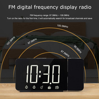 FM-Radio Wecker LED-Projektion Großer Digitaler Projektor Wand-Tisch-Snooze USB Nachtlicht Uhr Zeitprojektion Wecker