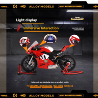 Nouvelle Moto Ducati V4R en Alliage Moulé sous Pression 1:6 avec Roues en Alliage à Ouverture par Clé, Son et Lumière, Modèle Métallique de Collection, Jouet de Simulation pour Garçon