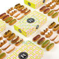 Boîte à éclairs en papier de qualité alimentaire avec impression de logo personnalisée, emballage pour boulangerie