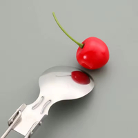 Ensemble de couverts pliants en acier inoxydable 304 de qualité alimentaire pour pique-nique et camping, cuillère, fourchette et couteau pliants avec sac