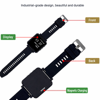 Montre industrielle portable LoRa avec récepteur de messages longue portée et rappel par vibration pour la patrouille en usine et les soins aux personnes âgées