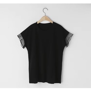 <span class=keywords><strong>T</strong></span>-<span class=keywords><strong>shirt</strong></span> Estiva da Donna con Collo Rotondo e Maniche Trasparenti, Maglietta Casual a Maniche Corte, Elegante Blusa Y2K Streetwear per Uso Quotidiano - Product Image 2