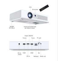 Projecteur portable LCD 4K 400 Ansi à marque privée en gros, distance de projection de 1 à 6 mètres, projecteur intelligent 3D R19, trépied gratuit, 16 Go