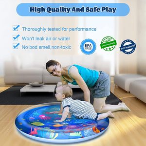 Tapis de jeu <span class=keywords><strong>gonflable</strong></span> en PVC 100 CM avec dix jouets aux couleurs vives pour enfants bébés jouant à la maison pelouse plage extérieure - Product Image 5