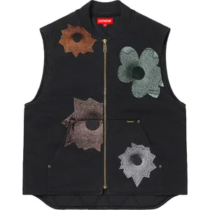 DiZNEW Wholesale Winter Jacquard Logo Foam Filled Down Vest OEM Custom Sleeveless Cotton Vest Jacket For Men