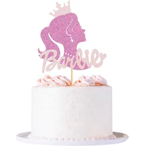 1 gói công chúa hạnh phúc bánh sinh nhật Topper long lanh cô gái bánh toppers cho đám cưới cô dâu tắm cô gái chủ đề bé tắm sq180