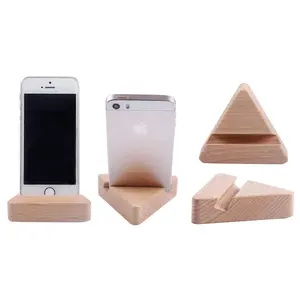 Support de téléphone portable en bois de hêtre, merchandising durable - Product Image 1