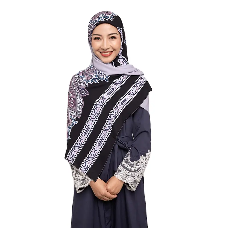 Syal Kotak Voile Katun Syal Jilbab Muslim Tudung Bawal Hijab