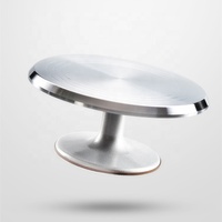 Platine à Gâteau en Alliage d'Aluminium de 12 Pouces, Base Antidérapante en Caoutchouc, Support Rotatif Professionnel pour Desserts