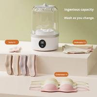 Nouvelle mini machine à laver en plastique alimentée par USB pour sous-vêtements et chaussettes, portable, semi-automatique, tout-en-un, lave-linge et sèche-linge pour la maison