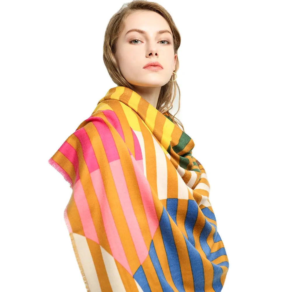 Многофункциональный Женский широкий шарф из пашмины с узором в горошек