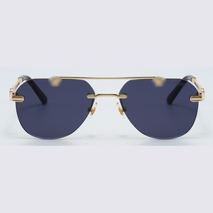 Gafas de Sol Clásicas Carer Doradas, Gafas de Marca de Lujo, Gafas de Sol de Diseñador, Gafas de Metal sin Montura, Gafas con Protección UV - Product Image 2