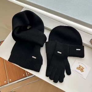 Berretti per foulard al collo 3 pezzi da <span class=keywords><strong>donna</strong></span> per uomo invernale con cappelli da esterno caldi da <span class=keywords><strong>donna</strong></span> lavorati a maglia in lana in poliestere Set di <span class=keywords><strong>guanti</strong></span> da <span class=keywords><strong>sciarpa</strong></span> - Product Image 3